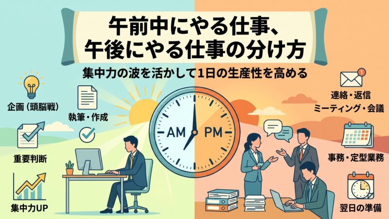 午前中にやる仕事、午後にやる仕事の分け方